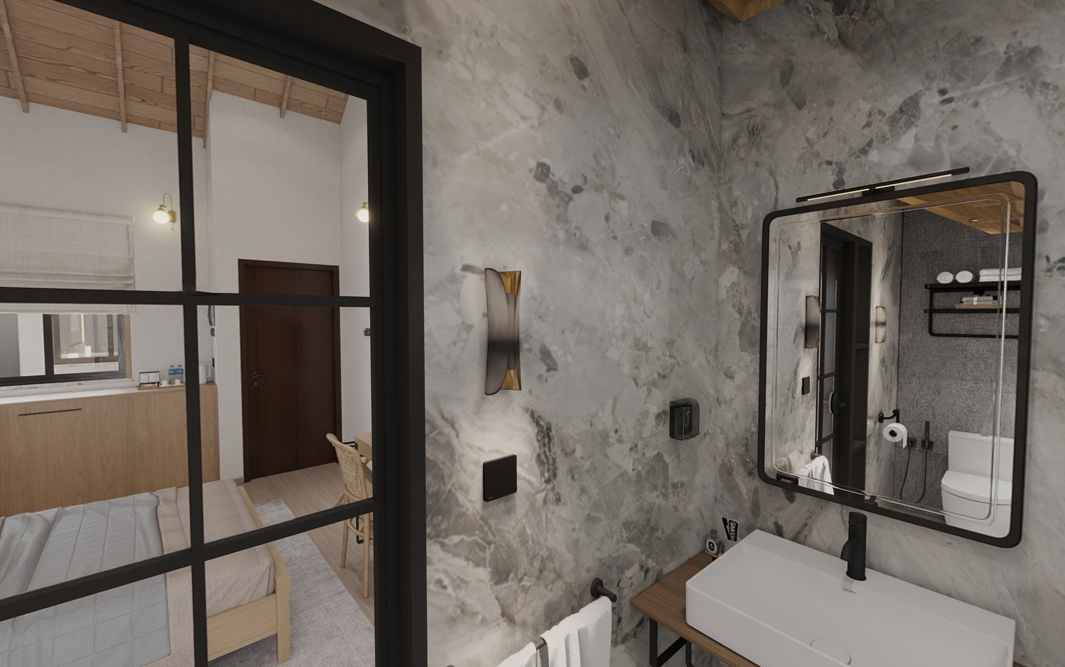daisy passion-bathroom-double bedroom-rendering 3